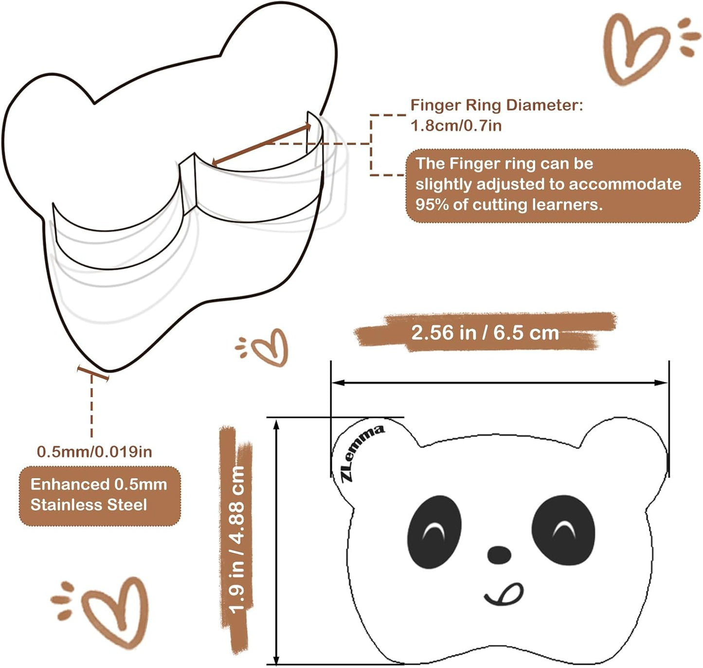 Panda Finger Guards for Cutting Food 4 pcs Set, Premium Stainless Steel Finger Protector for Chopping, Slicing Vegetables, Fruits, Meat, Kitchen Tool Gifts for Kids and Adult