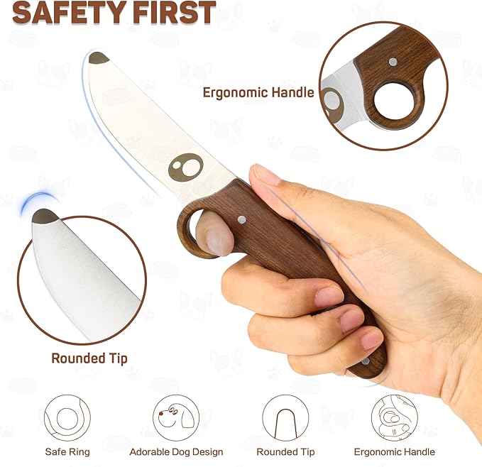 Kids Knife Boy Scout Knife with Educational Ring & Sheath & Rounded Tip - Whittling Knife Rosewood Handle for Boys 8-12 First Сamping Cutting