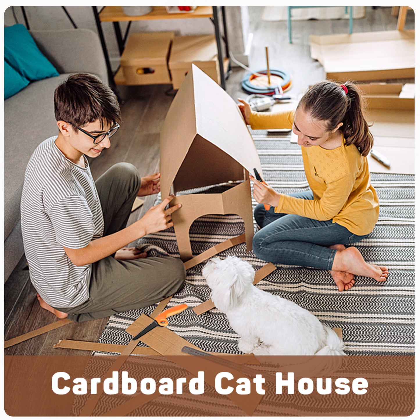 Cardboard Construction Tool Kit 422 Pieces Supplement Kit, Educational Toys for at-Home Play + Classroom Learning | Reusable Cardboard Tools for Kids