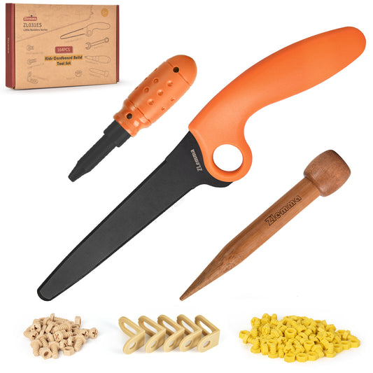 Cardboard Construction Tool Kit 163 Pieces-Educational Toys for at-Home Play + Classroom Learning | Reusable Cardboard Tools for Kids
