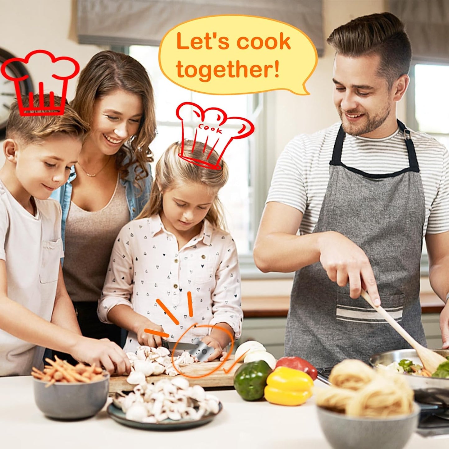 Panda Finger Guards for Cutting Food 4 pcs Set, Premium Stainless Steel Finger Protector for Chopping, Slicing Vegetables, Fruits, Meat, Kitchen Tool Gifts for Kids and Adult