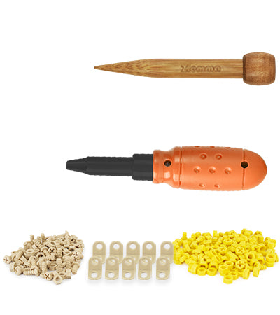 Cardboard Construction Tool Kit 422 Pieces Supplement Kit, Educational Toys for at-Home Play + Classroom Learning | Reusable Cardboard Tools for Kids