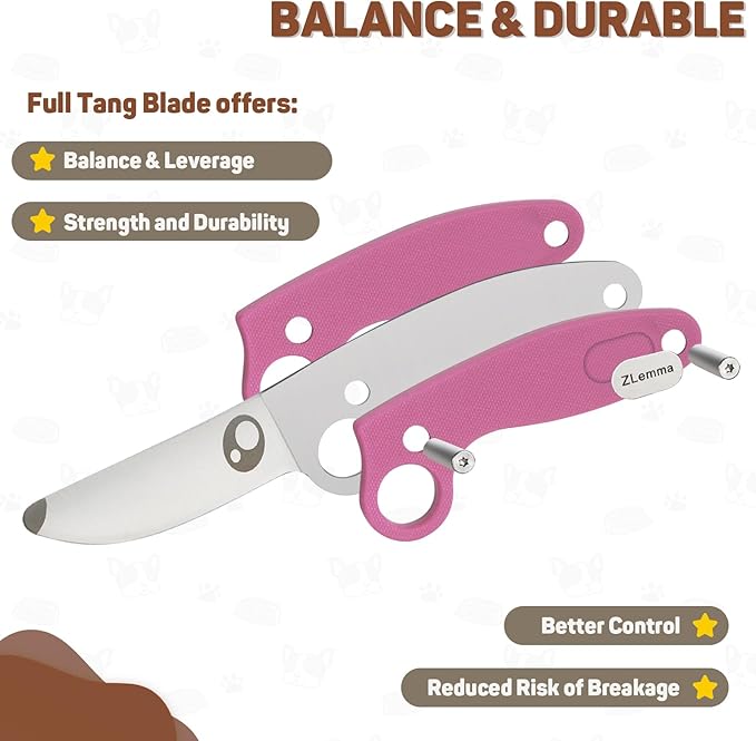 Kids Knife Boy Scout Knife with Educational Ring & Sheath & Rounded Tip - Whittling Knife Pink G10 Handle for Boys 8-12 First Сamping Cutting