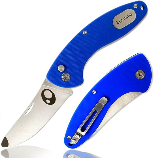 Kids Pocket Knife with Clip & Safe Rounded Tip for Boy First Knife, Toddler Starter folding Knives with Japanese 420J2 Stainless Steel Sharpened Blade & Durable G10 Handle (Blue)