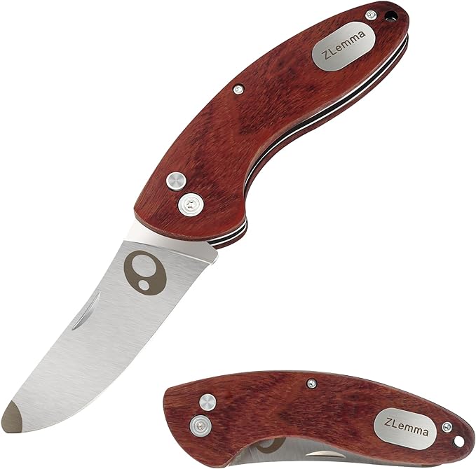 Kids Pocket Folding Knife with Safety Rounded Tip, Made Of Japanese Stainless Steel and Rosewood, Children’s First Folding Knife With Sharp Blade