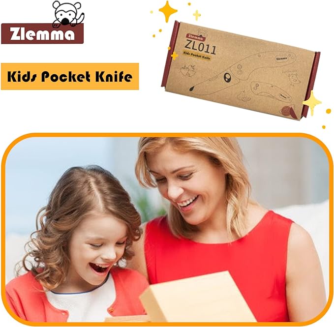 Kids Pocket Folding Knife with Safety Rounded Tip, Made Of Japanese Stainless Steel and Rosewood, Children’s First Folding Knife With Sharp Blade