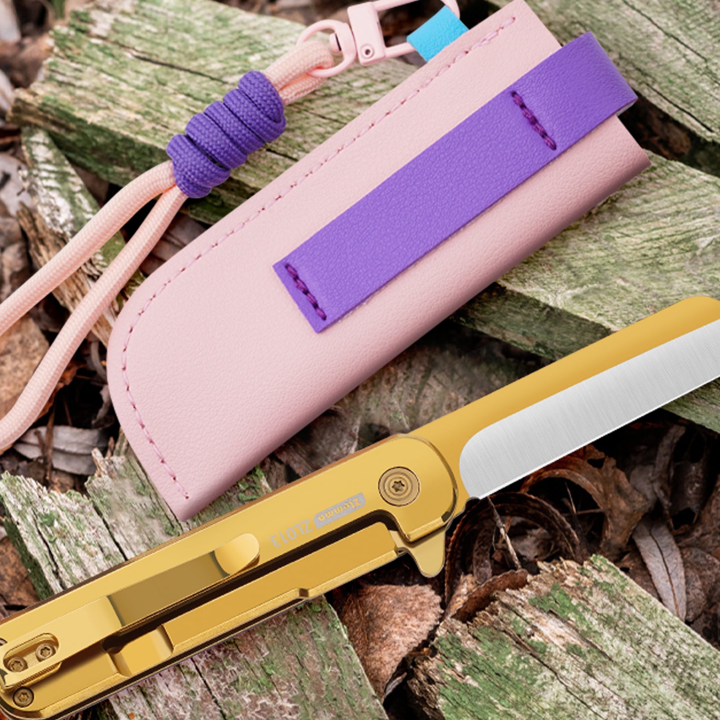 Pocket Knife Set with Clip & Sheath, Lanyard, First Pocket Folding Knife with Rounded Tip for Boys/Girls, Beginner, Black Oxidized Blade 420J2 Stainless Steel-Candy Pattern Handle